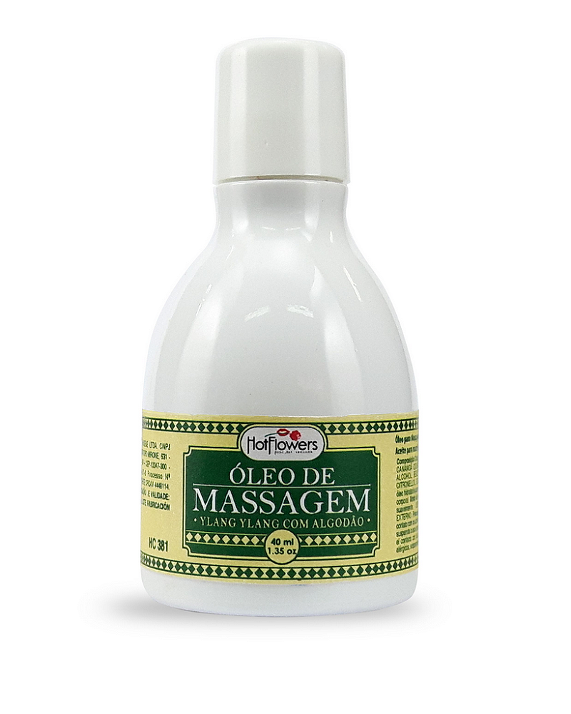 Óleo Para Massagem Ylang Ylang Com Algodão 40g Hot Flowers Hm 9507