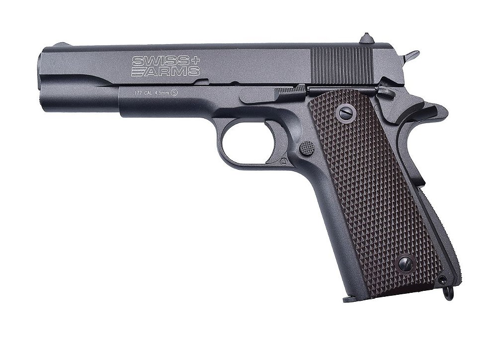 Pistola De Pressão Co2 P1911 Blowback Full Metal Cal 45mm Swiss Arms Carabinas Sport Sua 1752