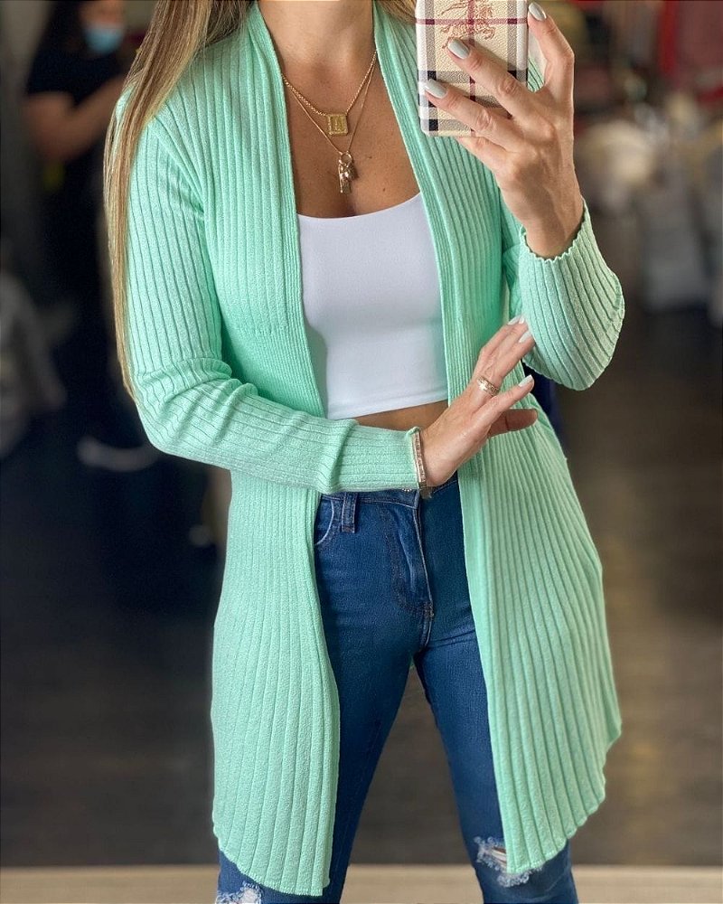 cardigan verde claro
