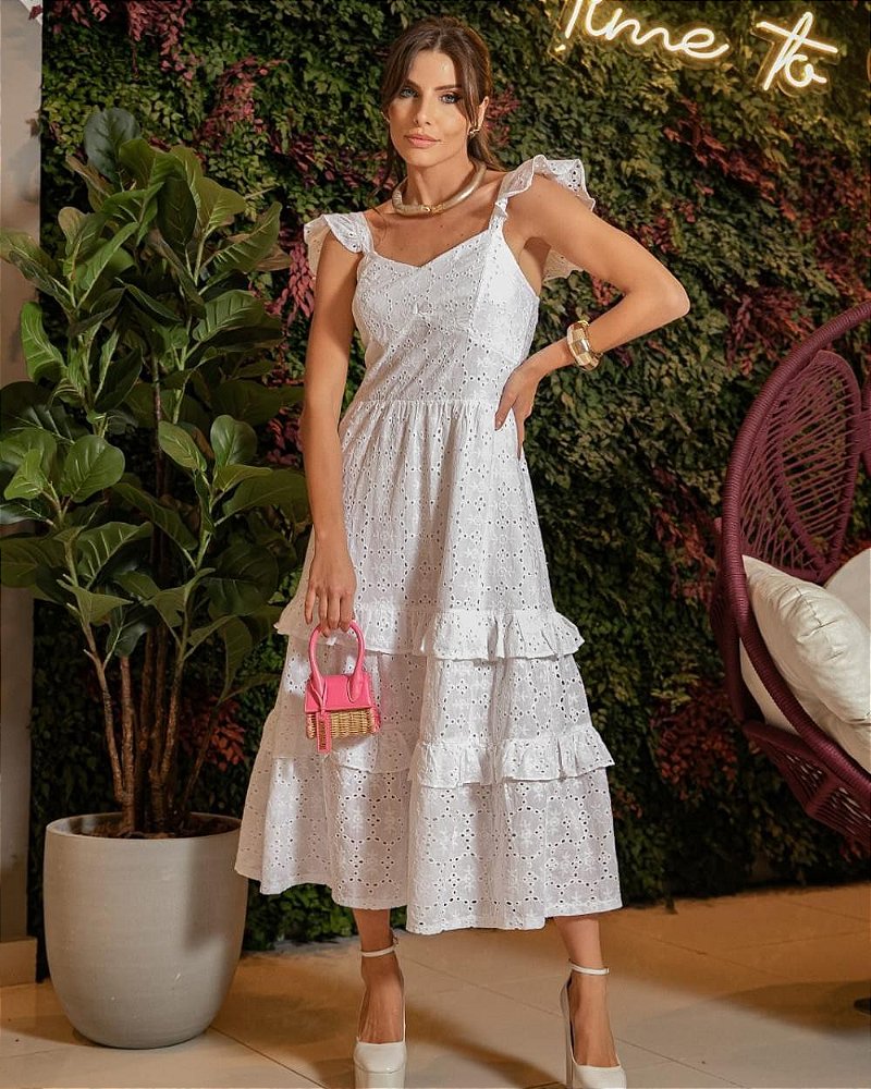 Vestido Midi Laise Off Decote Princesa - Albuquerque Boutique - Moda  Feminina - Loja Online.
