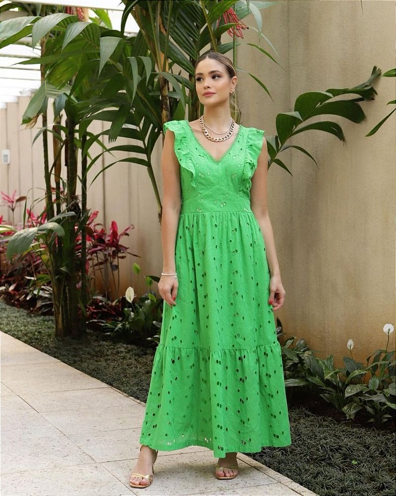 Vestido Midi Laise Verde - Albuquerque Boutique - Moda Feminina - Loja  Online.