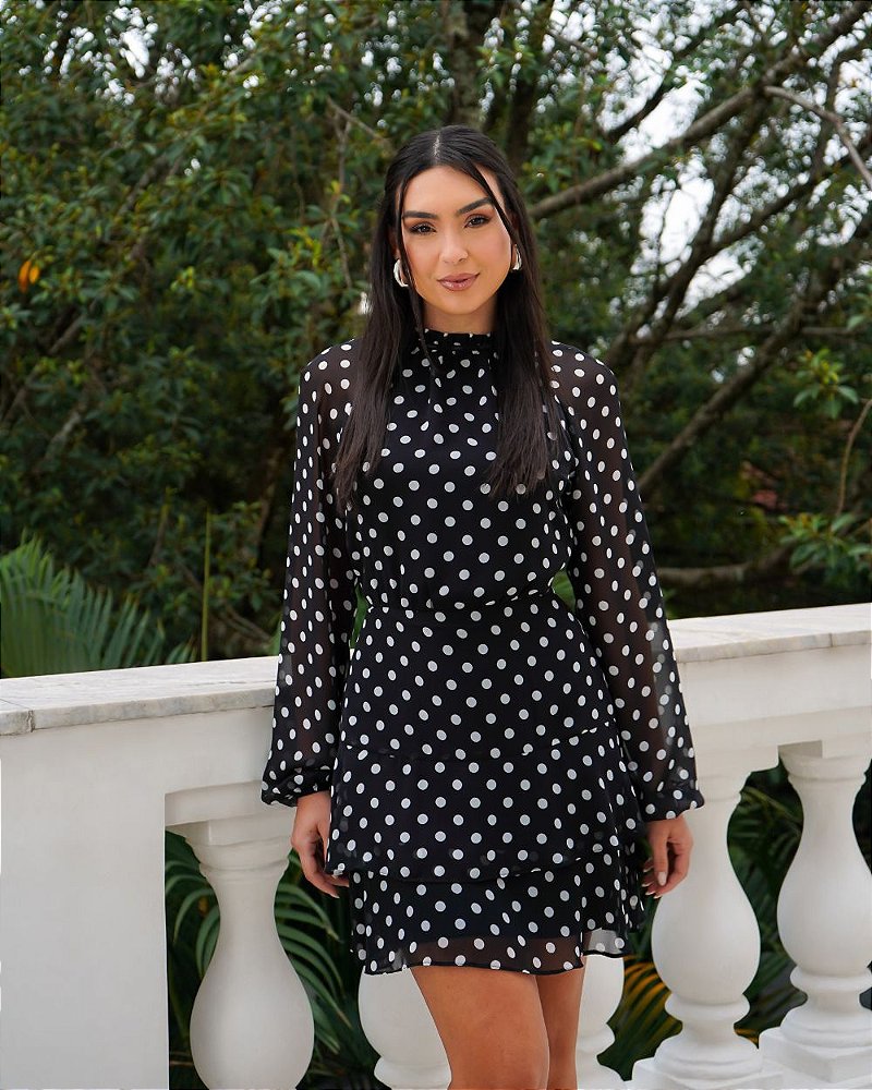 Vestido Curto De Poás Babado Donna Ritz Albuquerque Boutique