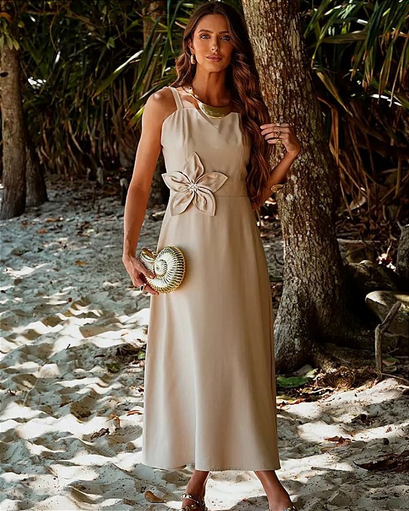 Vestido Viscose Vestido Midi Evase Vestido Midi Evasê Flores