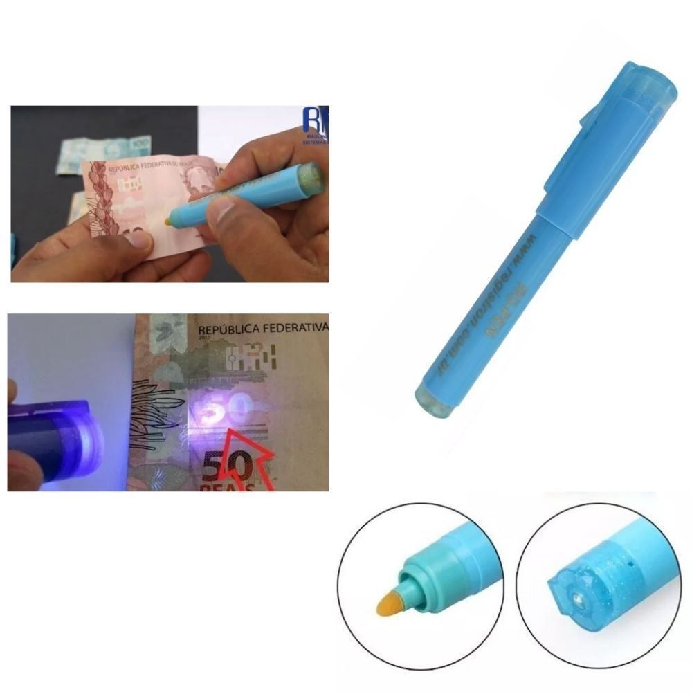 Teste De Dinheiro E Marcadora De Nota Falsa Luz Negra Euro Pen Money TesterTomate (modelo Teste De Dinheiro E Marcadora De Nota Falsa Luz Negra Euro Pen Money TesterTomate (modelo