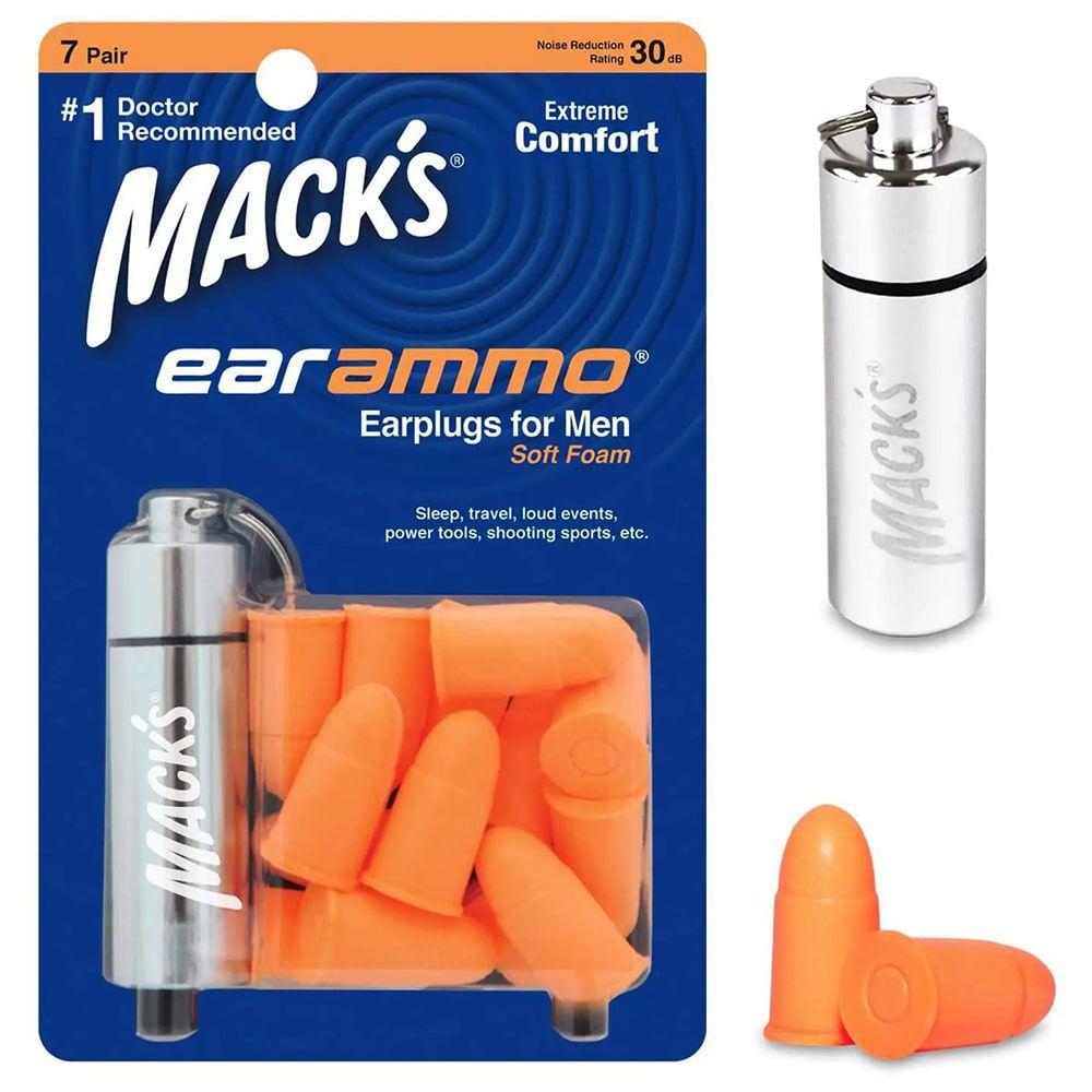 Protetor Auricular Mack's EarAmmo para Prática de Tiro 30dB 7 Pares com  Case - Protetor Auricular