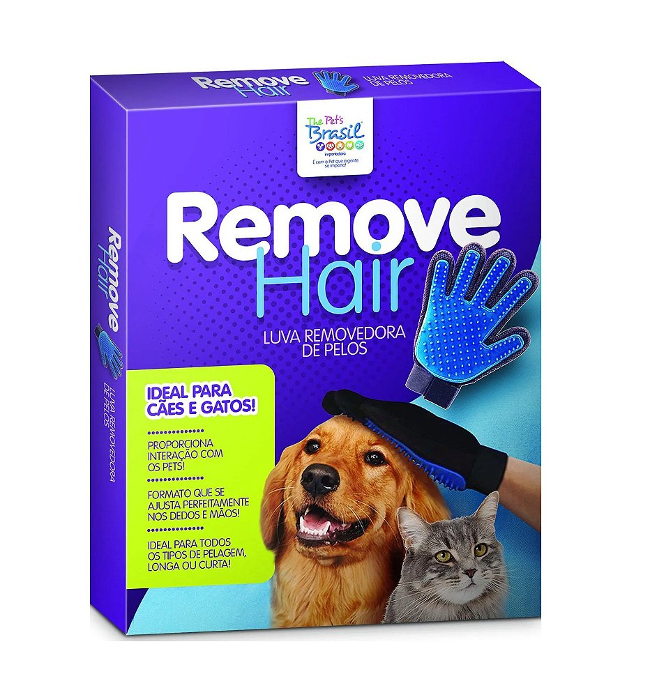 Luva Magnetica Removedora de Pelos Azul The Pets Brasil - DogLivery -  Comercio de Alimentos e Artigos para Animais