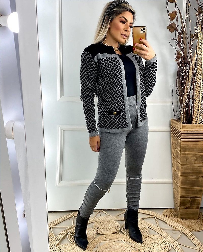 calça tratorada com ziper