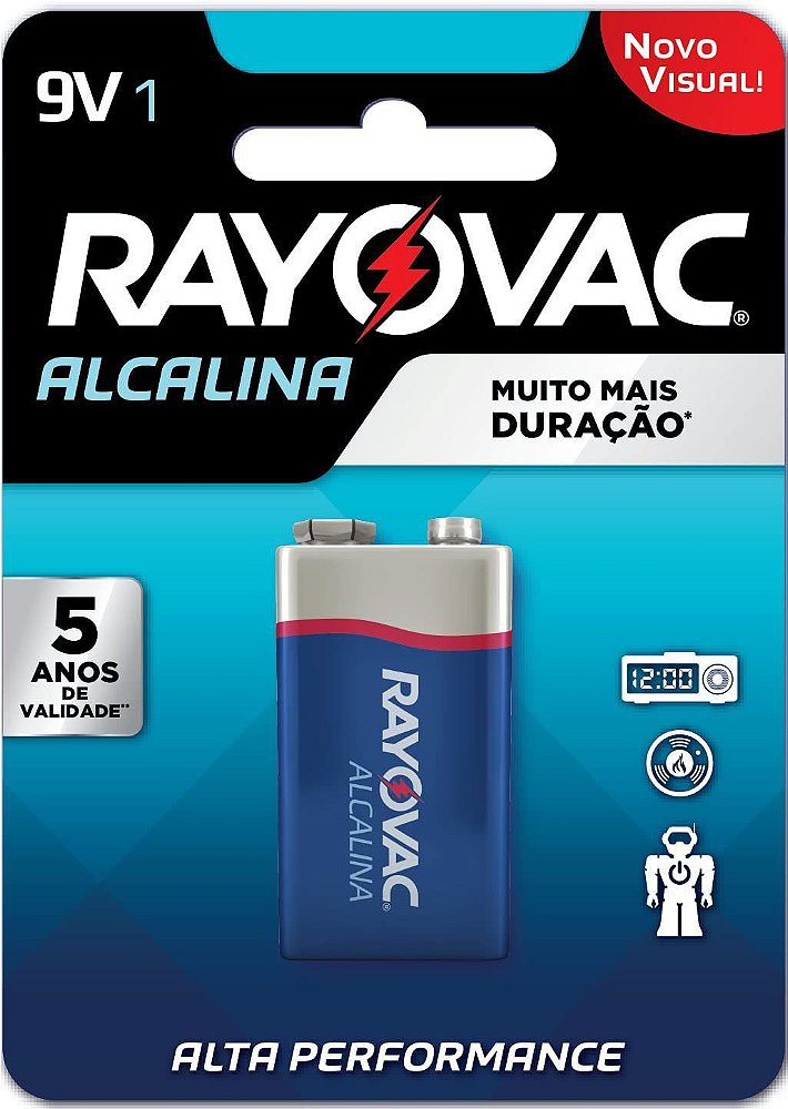 Bateria Pilha Rayovac 9v Alcalina Alta Performance - R$17,34 |  obraelar.com.br - Obra & Lar | Material de Construção, Papelaria e  Utilidades para o Lar | Rio de Janeiro