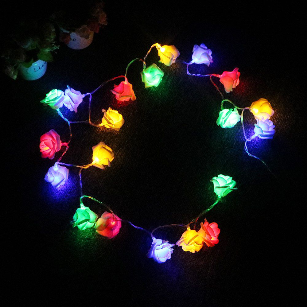 Cordão Luminoso 20 Lâmpadas De Led E Flores Rosa - Colorida - Loja ...
