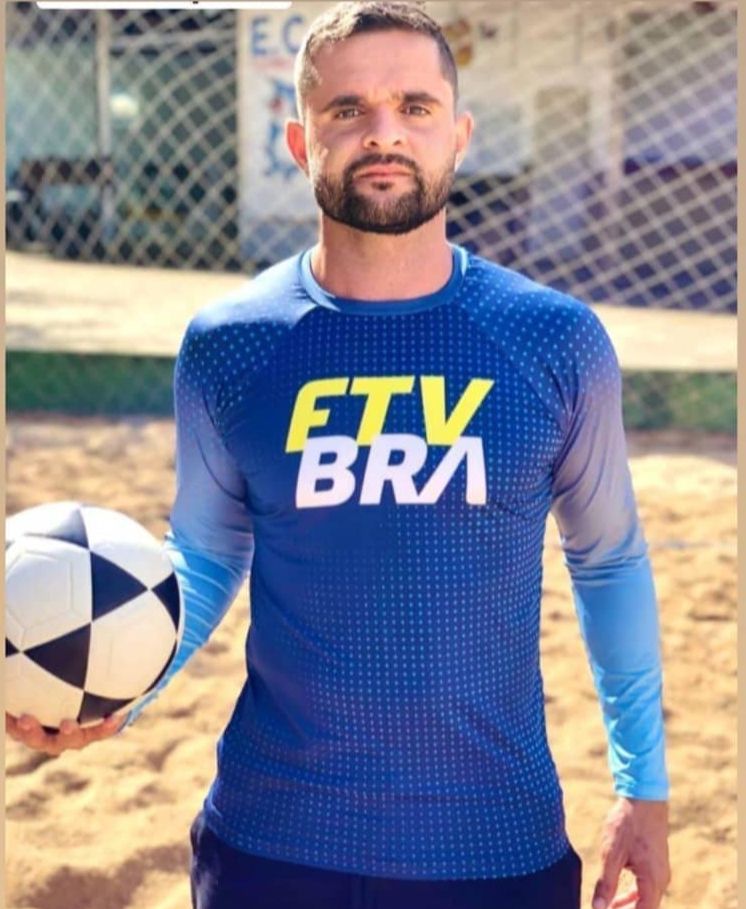 Camisa Manga Longa Proteção UV Azul Bolinha - Futevôlei Brasil