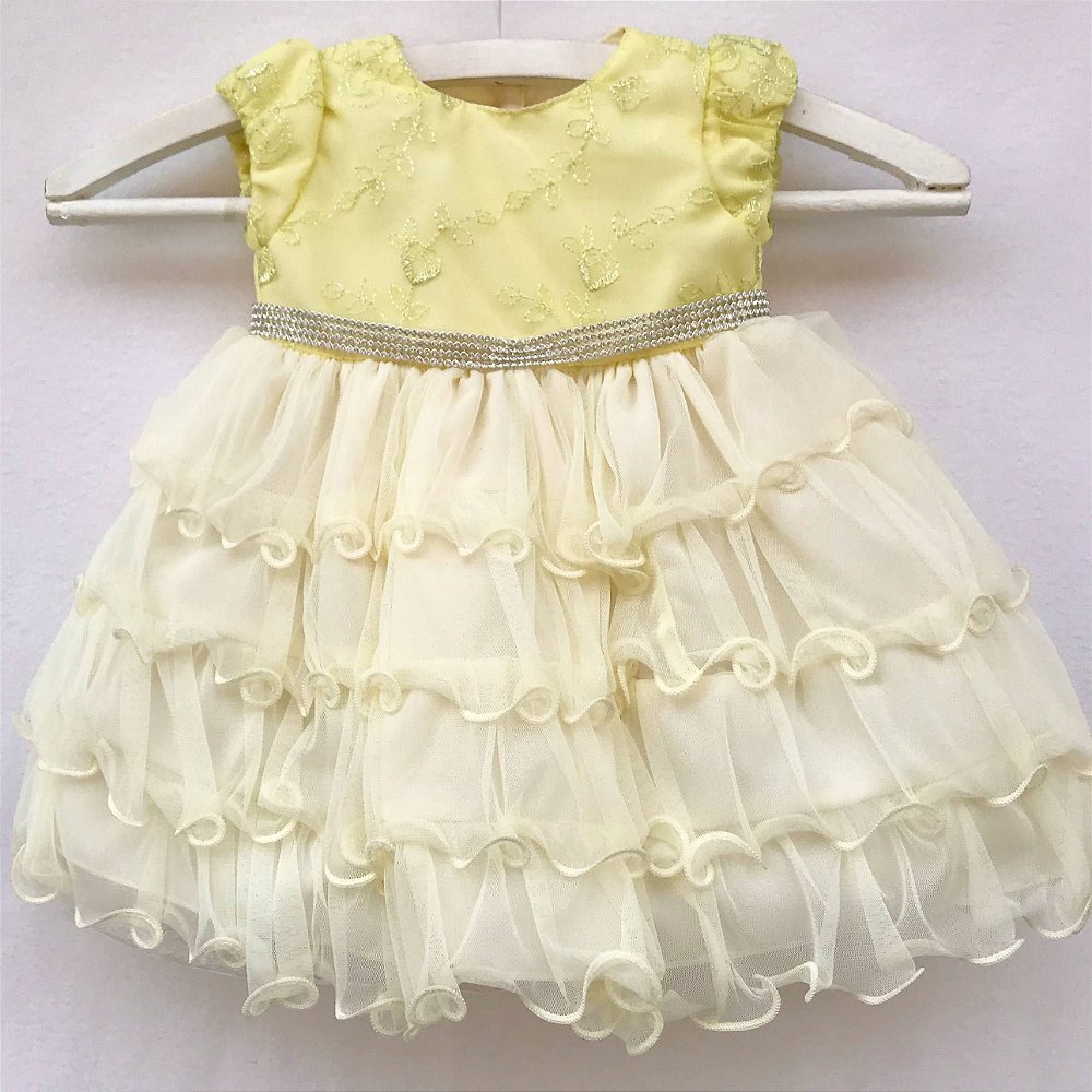 vestido de bebe amarelo