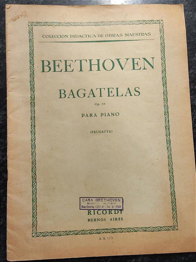 BAGATELAS OPUS 33 - partitura para piano - Beethoven - Recanto Musical