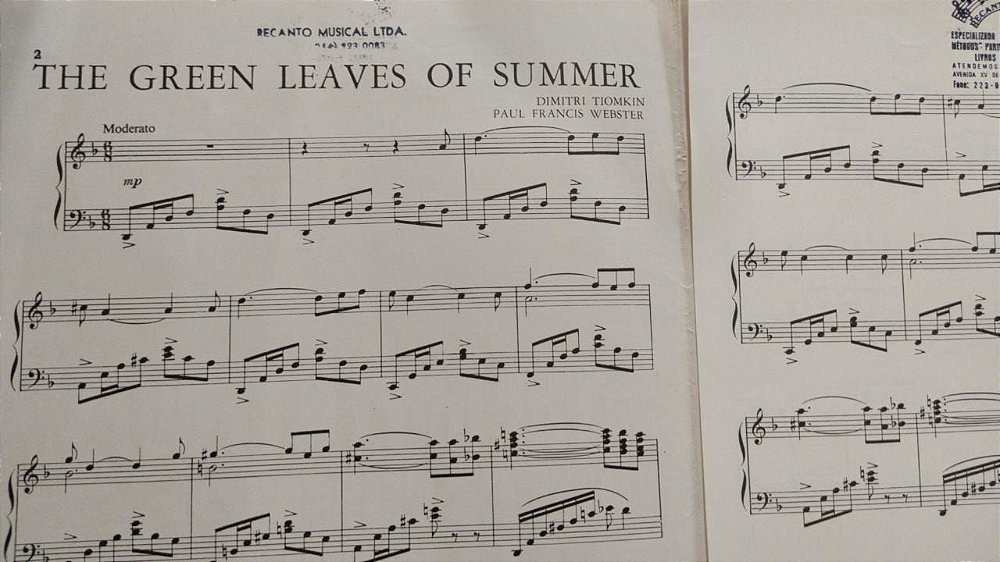 THE GREEN LEAVES OF SUMMER partitura para piano solo Dimitri