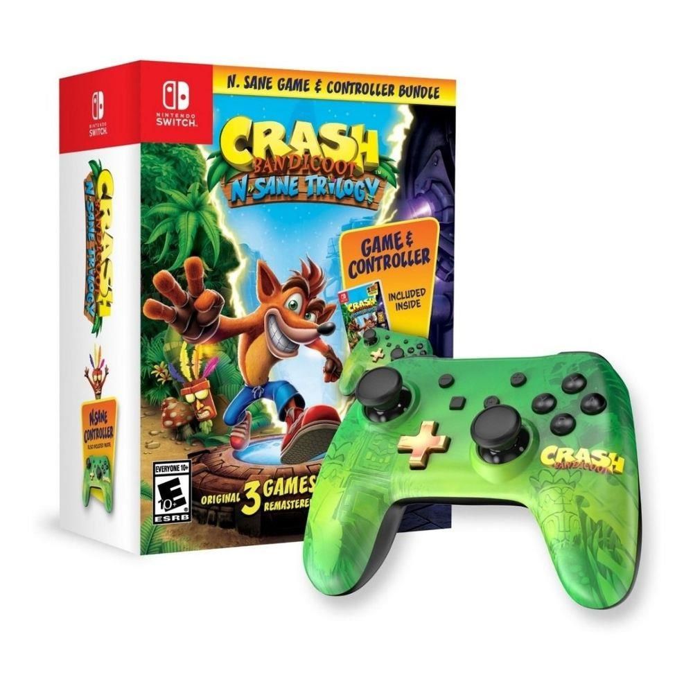 Controle Pro Para Nintendo Switch Com Jogo Crash Bandicoot N Sane Trilogy Foti Play Games