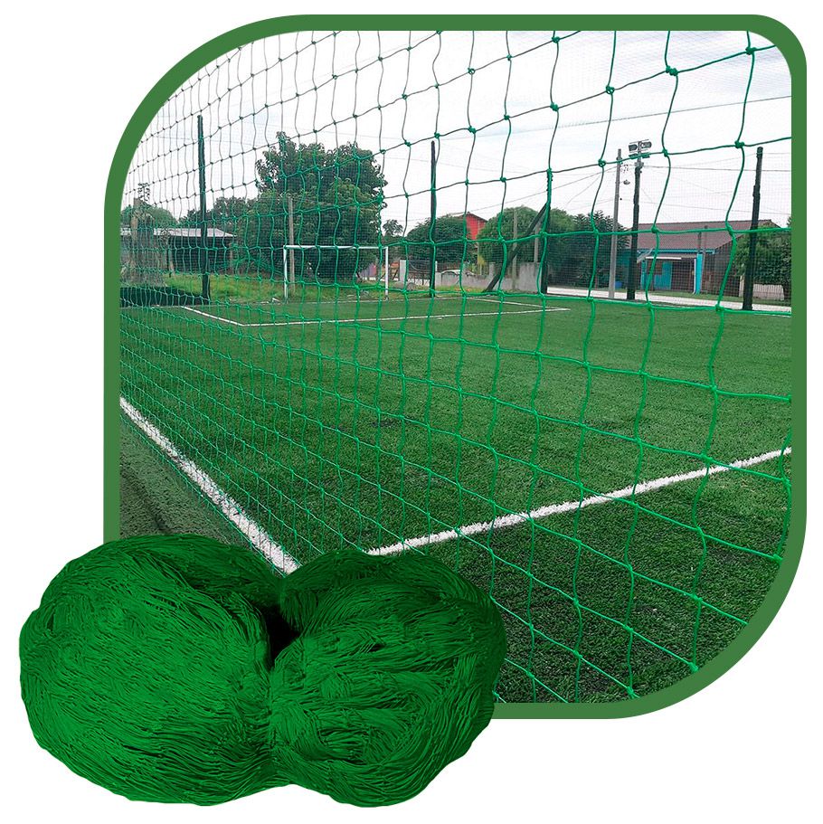 Rede de Proteção Esportiva Para Campo/Quadra de Futsal, Futebol, Society  3x15m Fio 4 Malha 12cm Verde - GISMAR REDES