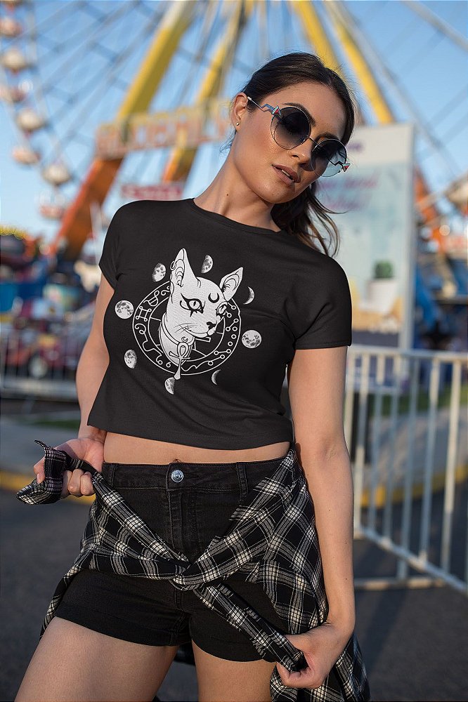 Gato Sphynx Fases da Lua - Cropped - Loja FETH - Camisetas e Croppeds com  estilo, diretas e minimalistas