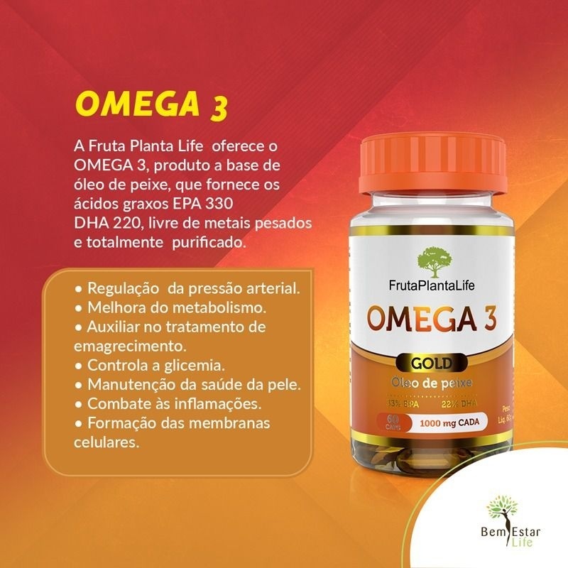 Omega 3 Gold 30 cápsulas bem estar life genislaine