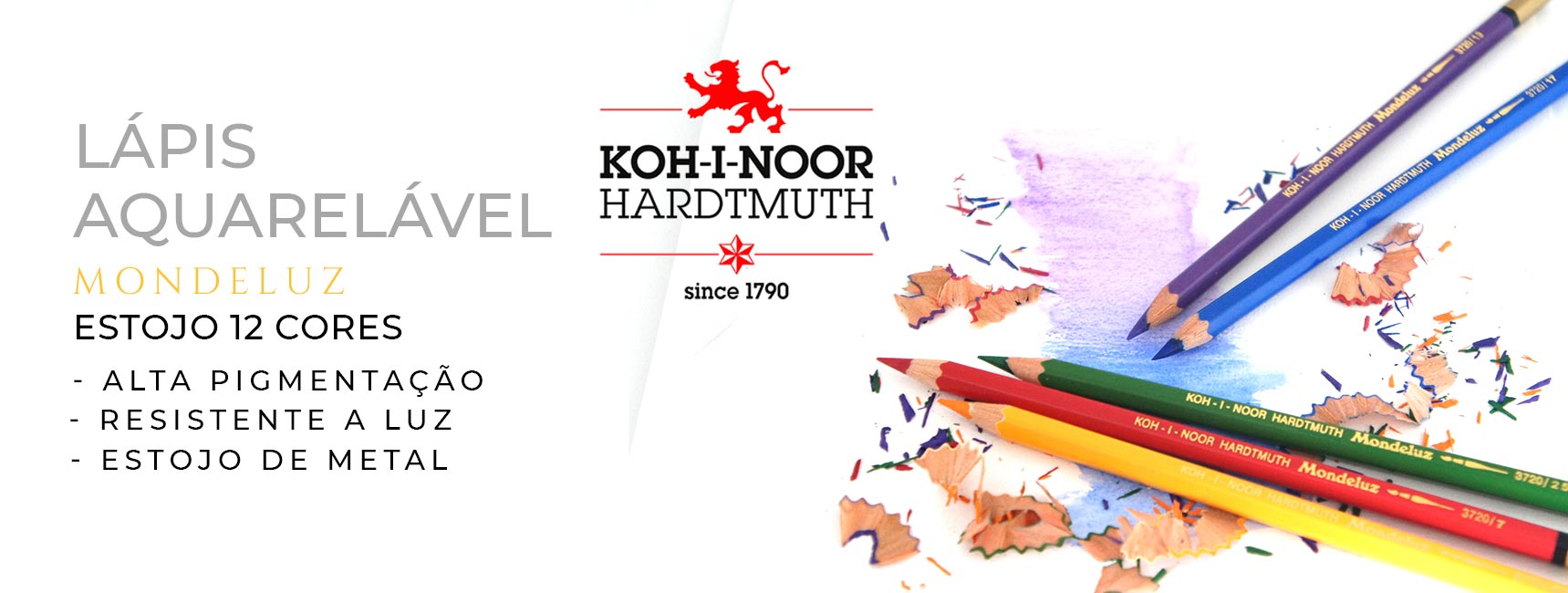 Estojo lápis aquarelavel 12 cores mondeluz Koh-I-Noor
