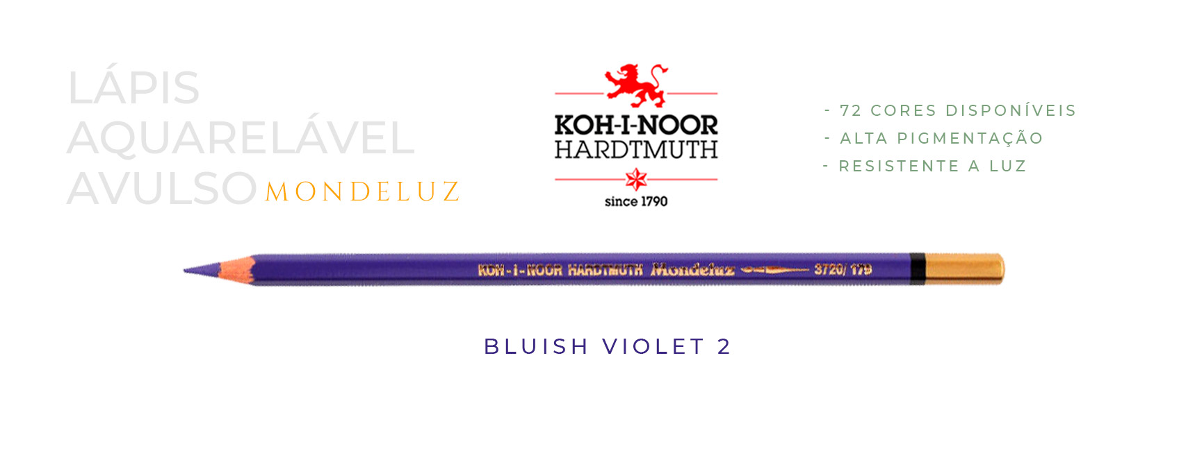 Lápis aquarelável avulso bluish violet 2 koh-i-noor