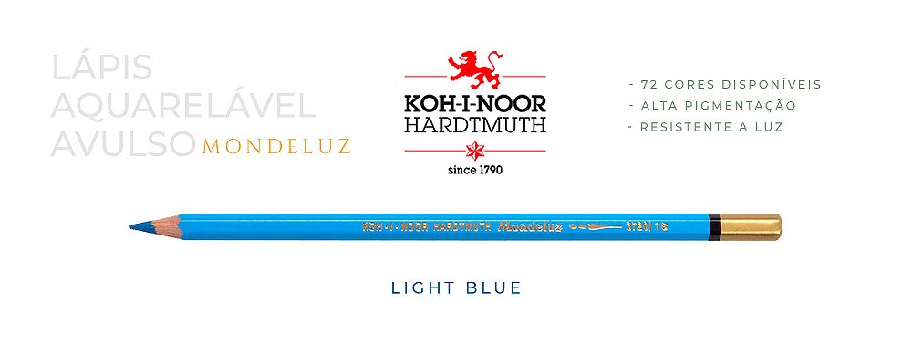 Lápis aquarelável avulso light blue koh-i-noor