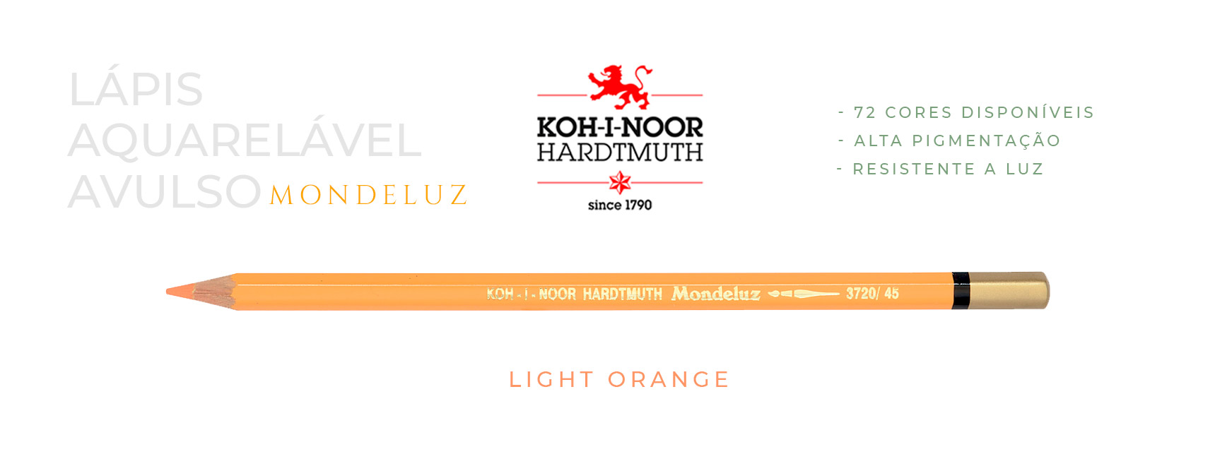 Lápis aquarelável avulso light orange koh-i-noor