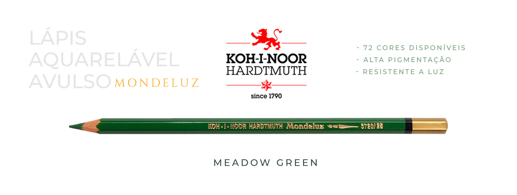 Lápis aquarelável avulso meadow green koh-i-noor