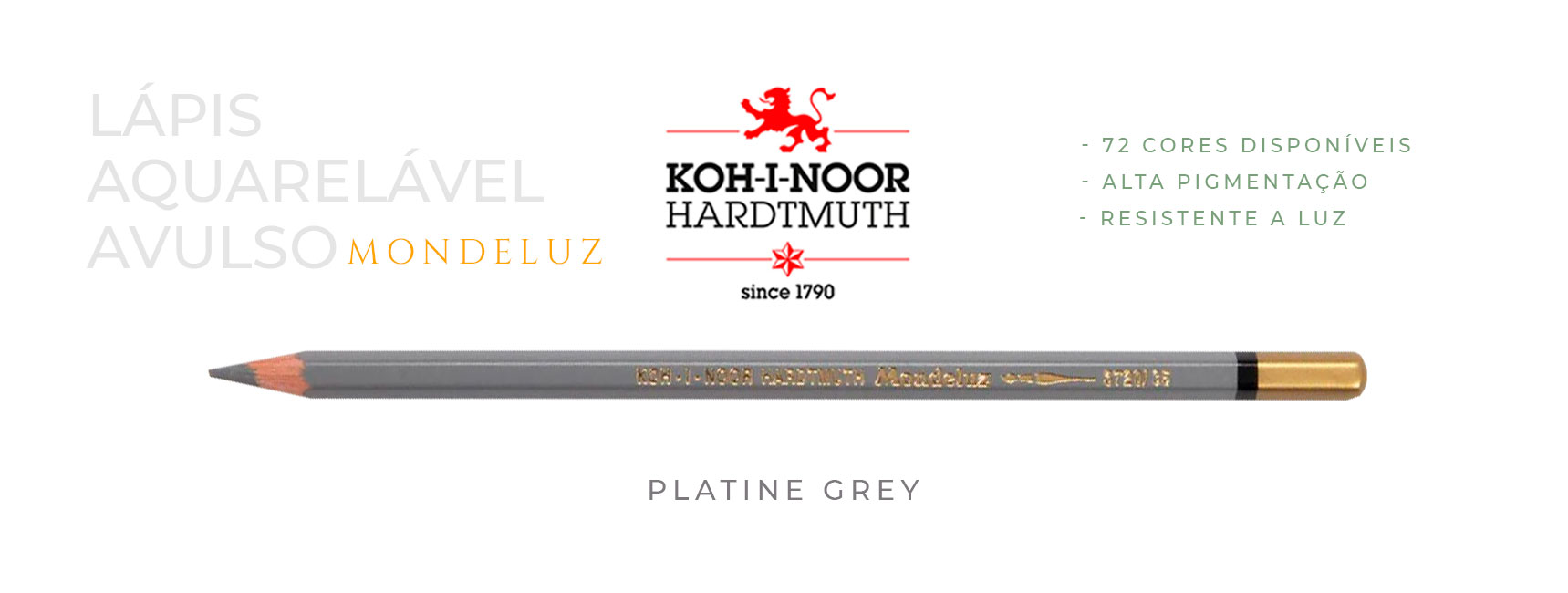 Lápis aquarelável avulso platine grey koh-i-noor