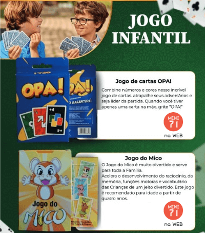 2 Jogos De Cartas De Baralho P/ Crianças Mico E Uno Desafio