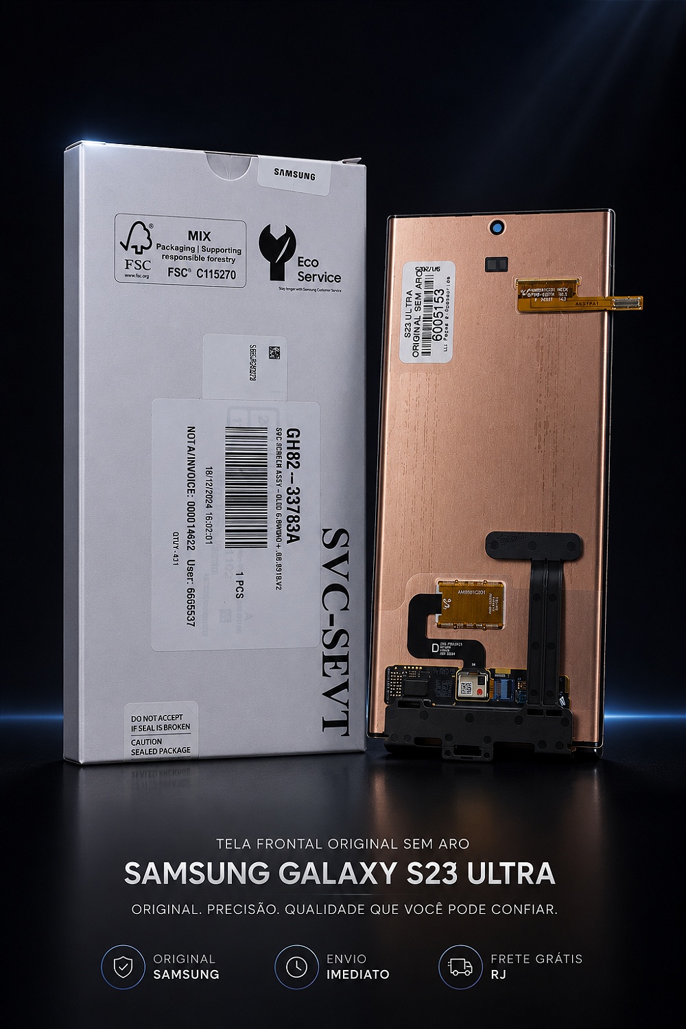 Tela Frontal Samsung S23 Ultra Original Nova sem aro
