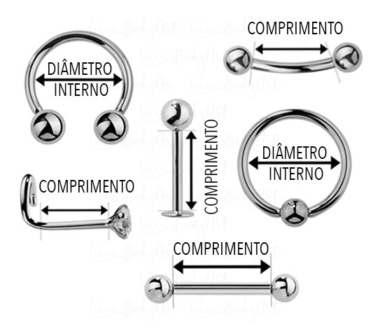 Piercing Ferradura Nariz Haste Fina De 0.8mm Aço Cirúrgico