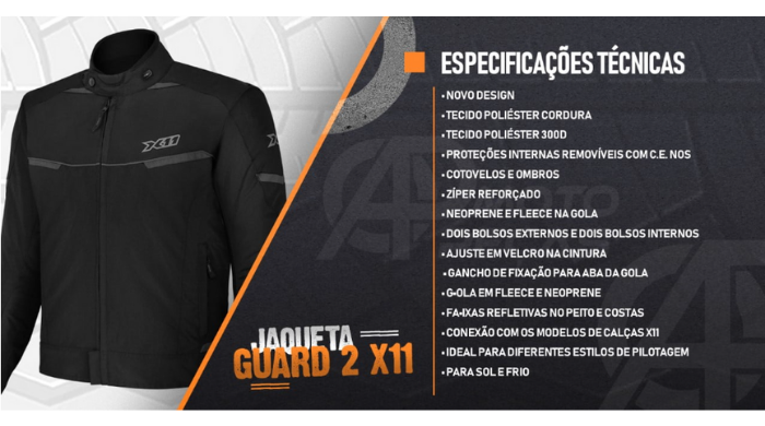 Jaqueta Guard 2 Feminina X11 - AP Moto Peças - AP Moto Peças