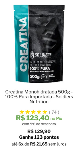 Creatina Monohidratada 500g 100% Pura Importada Soldiers Nutrition