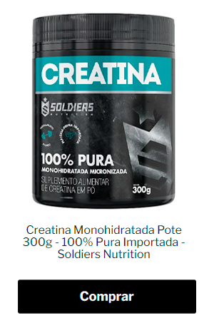 Creatina 100% pura importada em pote 300g Soldiers Nutrition
