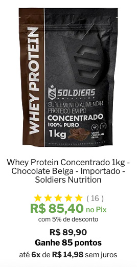 Whey Protein Concentrado Soldiers Nutrition 1kg