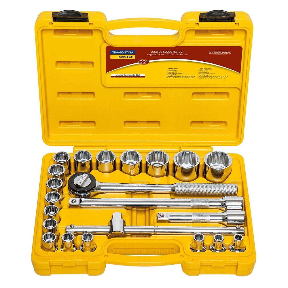 Jogo de soquetes com maleta