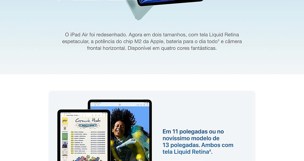 Apple iPad Air M2 de 11 polegadas (256GB + Wi-Fi) – Purple Apple iPad Air M2 de 11 polegadas (256GB + Wi-Fi) – Purple