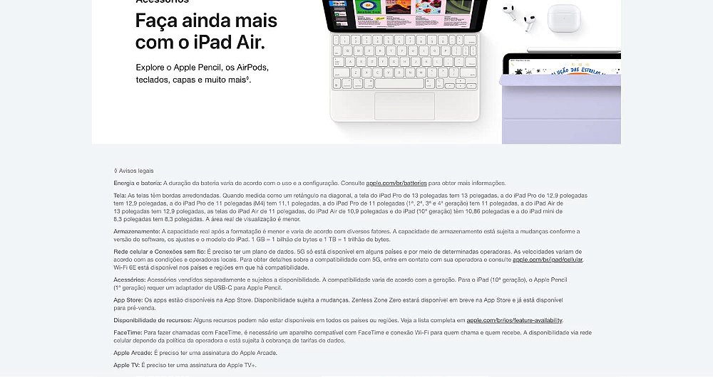 Apple iPad Air M2 de 11 polegadas (256GB + Wi-Fi) – Space Apple iPad Air M2 de 11 polegadas (256GB + Wi-Fi) – Space