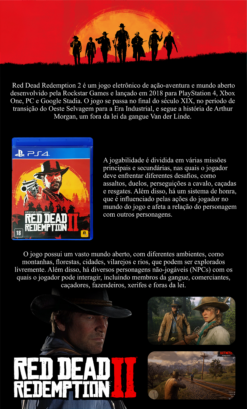 Vi em um Jogo - Red Dead Redemption 2 (2018) Desenvolvedor: Rockstar Games