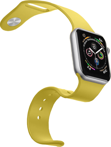 Pulseira Sport AppleWatch e Outrasem Silicone Premium Tons de Roxo e Amarelo