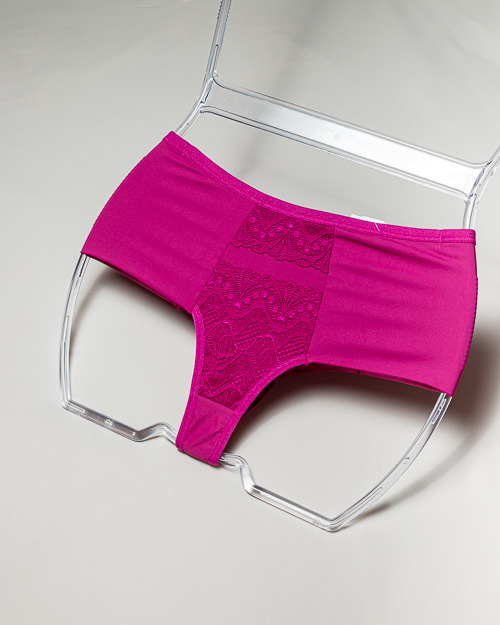 Calcinha Cós Alto Fio Duplo em Microfibra com Forro de Algodão