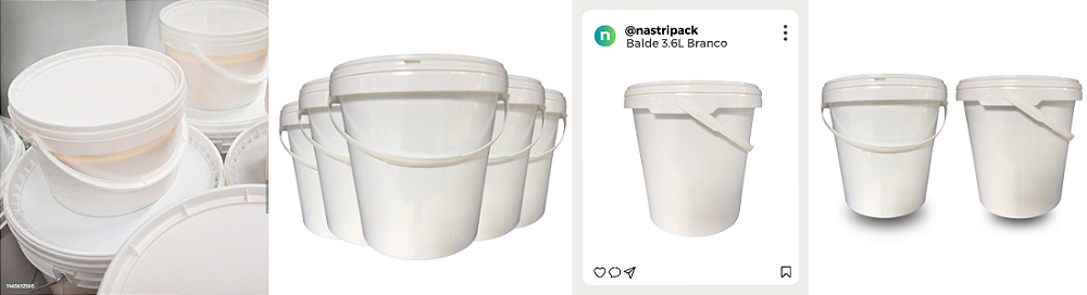 Balde de 3 litros para armazenar alimento