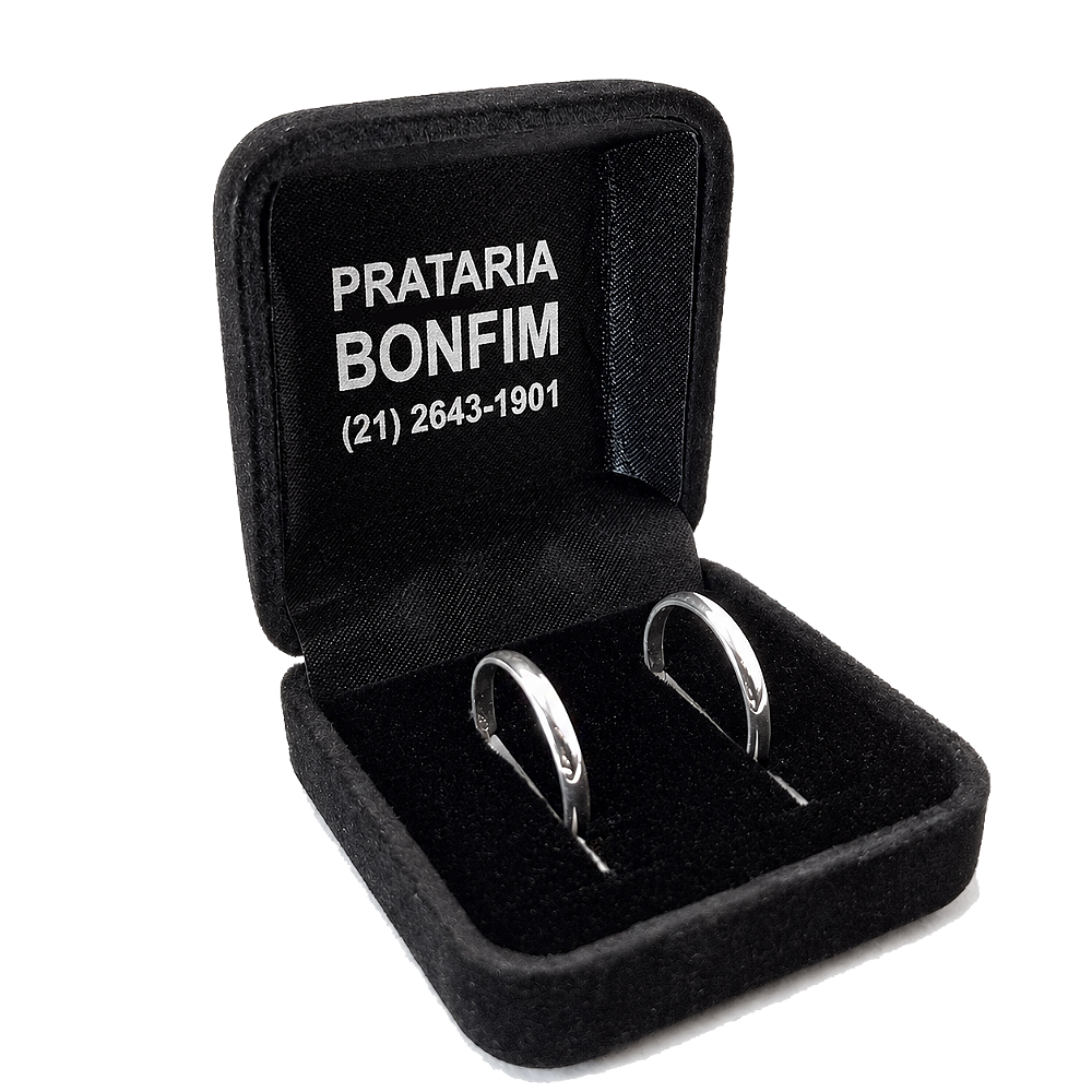 Caixinha com alianças Prataria Bonfim