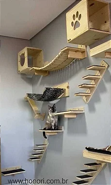 Playground para Gatos em Madeira Maciça - Marcenaria Honori