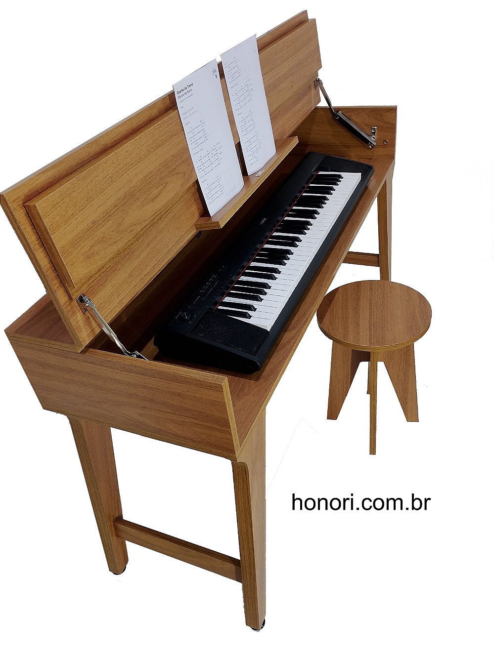 Escrivaninha para teclado musical modelo Andrea retrô — Marcenaria Honori