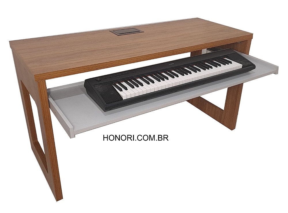 Mesa escrivaninha suporte para piano digital modelo Luciane — Marcenaria Honori