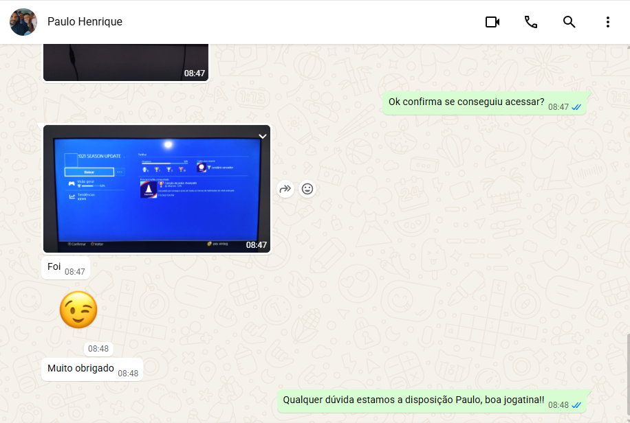 Feedback do cliente Paulo