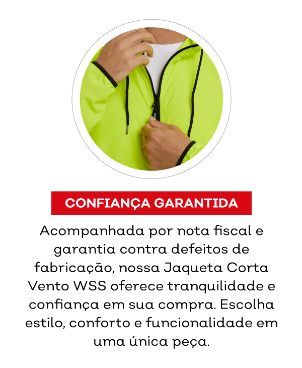 zíper e garantia corta vento feminino