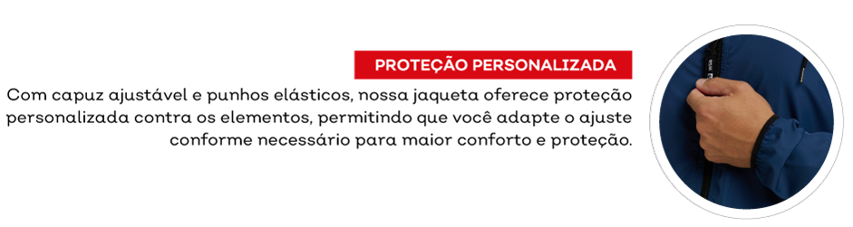 detalhe de punho e zíper do corta vento wss brasil