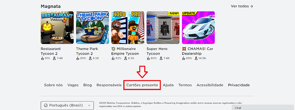 Código de verificação da conta Roblox: Jtigo Caixa de entrada para