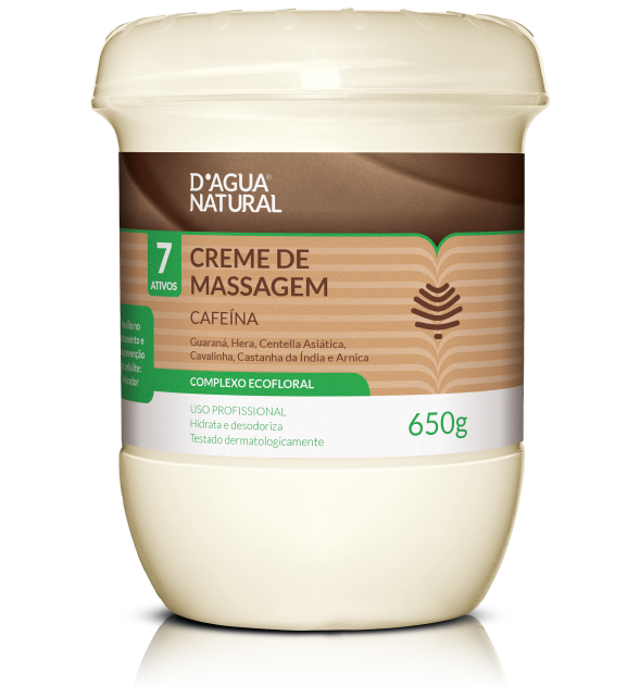 Creme Para Massagem Corporal 7 Ativos D'agua Natural - 650g